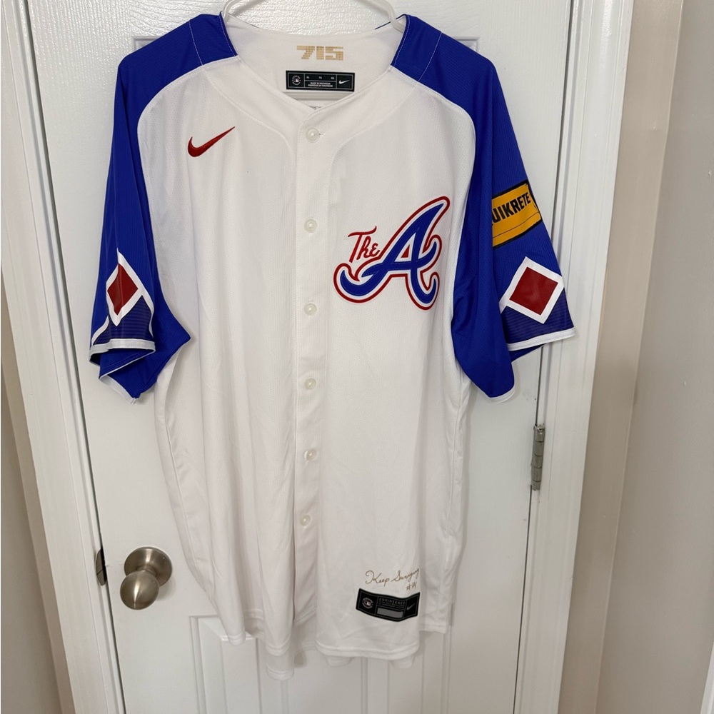 Nike White Jersey with Gold Accents - Baseball - Braves - The A
